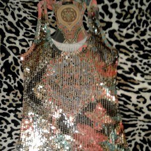 Vintage Body Central Boutique Boho Bling T-Back Tank  Body Central Y2K RHTF